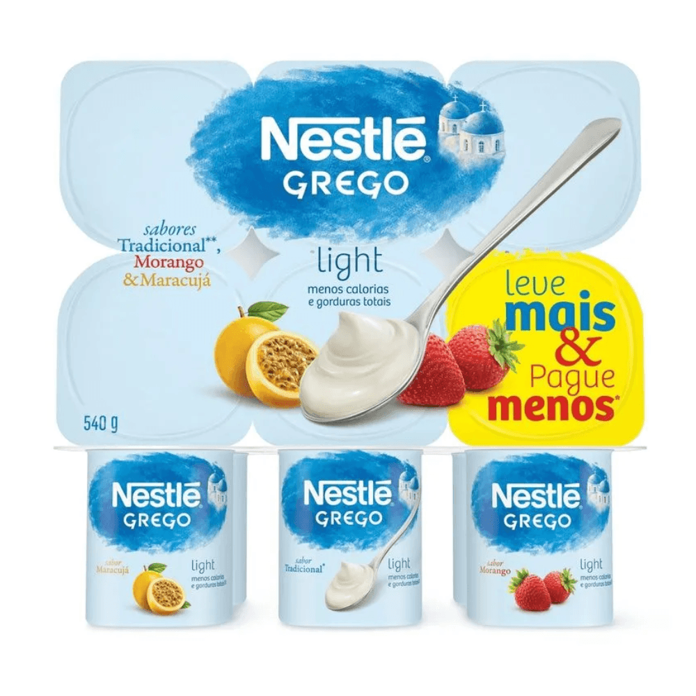 Iogurte Grego Nestlé Light 3 Sabores 540g